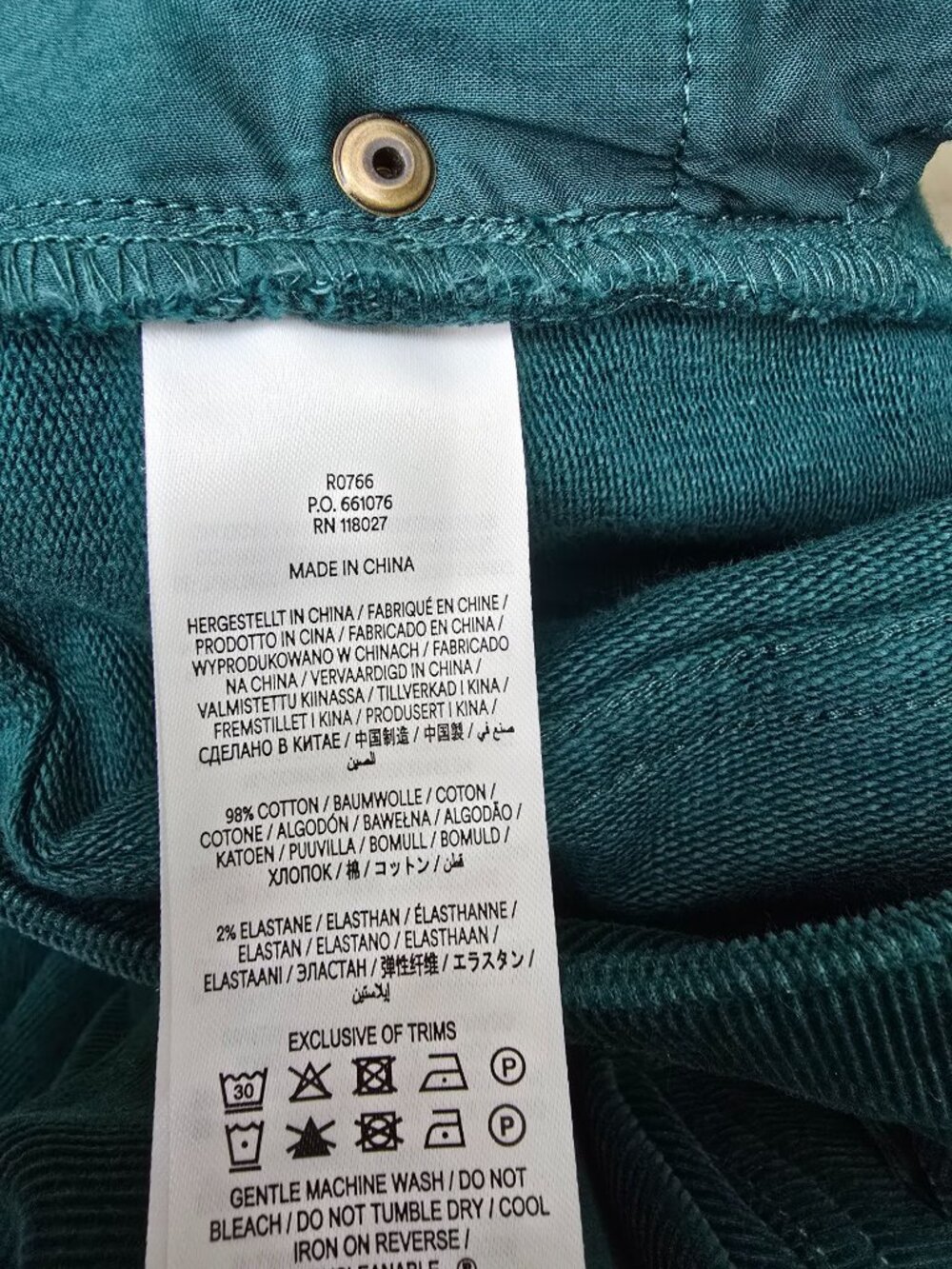 BODEN Emerald Green Corduroy Straight Leg Pants 8R - Picture 6 of 6
